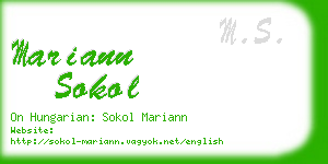 mariann sokol business card